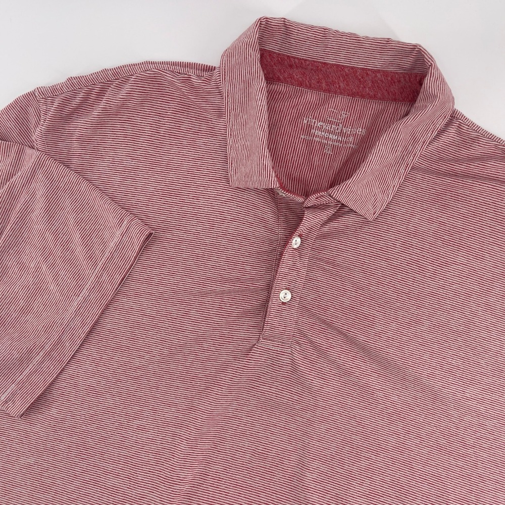 Vineyard‎ Vines Men's XL Performance Polo Shirt Red White Striped